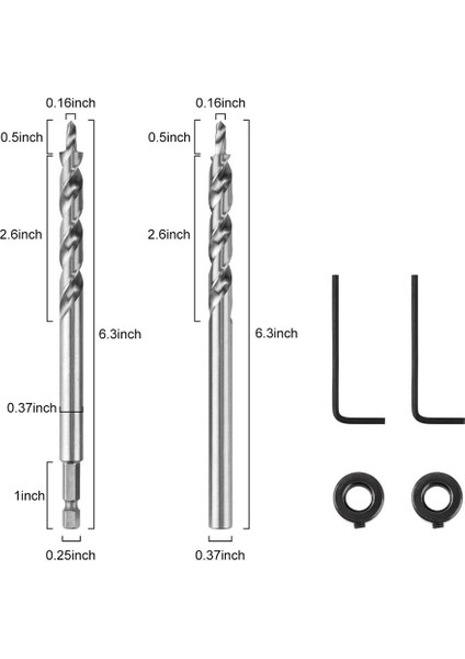 2 Set 3/8 Inç Cep Deliği Derinlikli Matkap Bit Durma Yaka 1/4 Altı Shank Yedek Twist Adım Matkaplar (Yurt Dışından) fiyatları