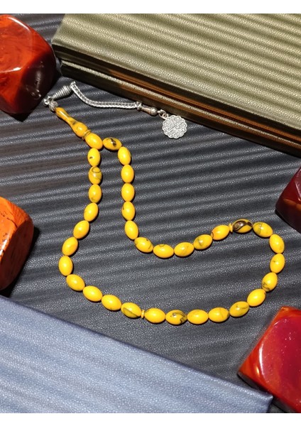 Sarı - Yeşil Sıkma Çubuk Kehribar Beyzi Kesim