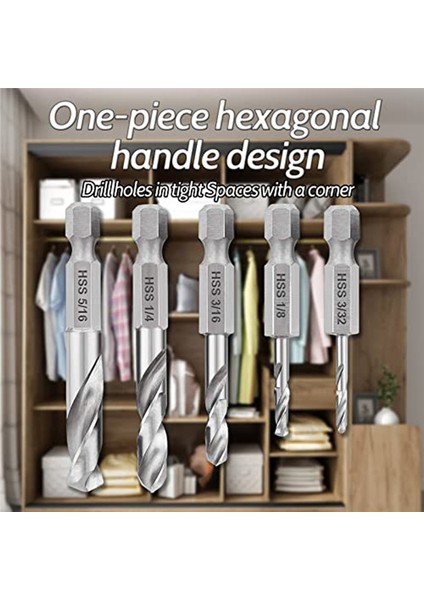 1/4 Hex Shank Matkap Bit Seti 5 Pcs Metal M2 Kısa Uzunluk Matkap Bit Çelik Için Set Hızlı Değişim Için Chuck (Yurt Dışından) fiyatları