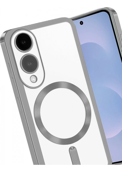 Samsung Galaxy S25 Edge Kross Magneticsafe Kapak - Gümüş modelleri