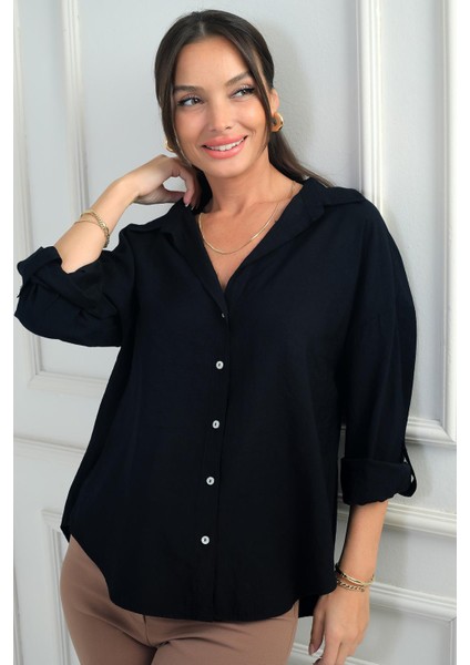 Kadın Kol Katlamalı Lyocell Gömlek fiyatları