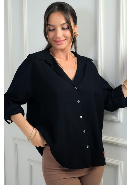 Kadın Kol Katlamalı Lyocell Gömlek modelleri