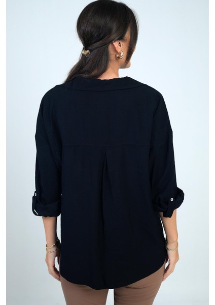 Kadın Kol Katlamalı Lyocell Gömlek fırsatları