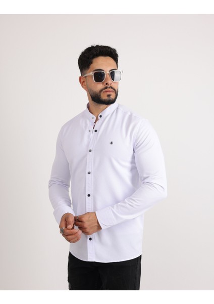 Likralı Gabardin Kot Casual Şık Erkek Gömlek modelleri