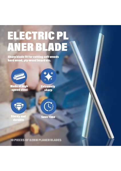 10PCS 82MM Planer Bıçakları Tersinir Elektrikli Planer Bıçakları Bosch Elektrikli Alışlar Için Makita Için Kutulu Hss Grinders (Yurt Dışından) fırsatları