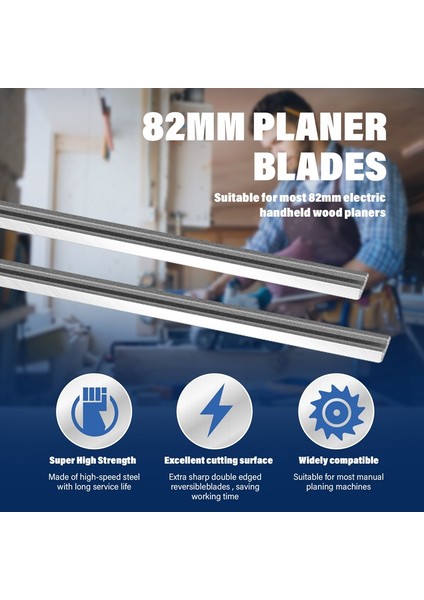 10PCS 82MM Planer Bıçakları Tersinir Elektrikli Planer Bıçakları Bosch Elektrikli Alışlar Için Makita Için Kutulu Hss Grinders (Yurt Dışından) indirimleri