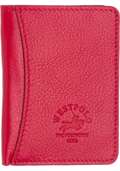 Hakiki Deri Unisex Kartlık - Kırmızı fırsatları