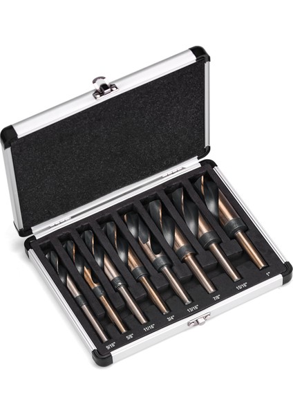 8 Adet Gümüş ve Deming Matkap-Bit Seti Azaltılmış Şaft Matkap Bit Seti 1/2 Inç Çapında Shank 9/16 Inç Ila 1 Inç Boyutlarda (Yurt Dışından)
