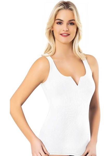 Kadın 3'lü Geniş Askılı V Kesim Detaylı Kaşkorse Atlet fiyatları