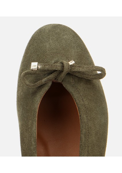 01AYH315440A880 KADIN Süet Deri Haki Fiyonk Detaylı Babet indirimleri