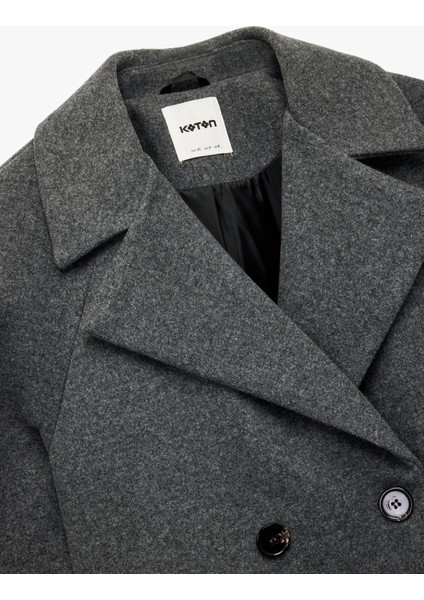 Uzun Kollu Cepli Düğmeli Kruvaze Kemerli Uzun Kaşe Kaban indirimleri