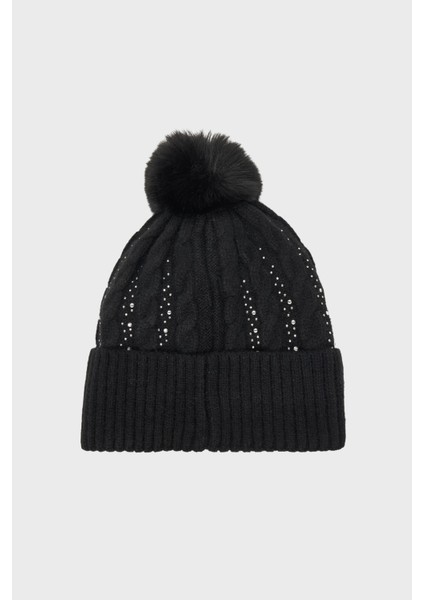 Knitted Taşlı Örgülü Bere AW5385POL01 Bayan Bere AW5385 POL01 Bla fiyatları