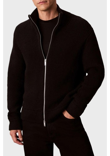 Fitilli Yün Karışımlı Regular Fit Dik Yaka Fermuarlı Hırka LV04LD305GUB1 Erkek Hırka LV04LD305G Ub1