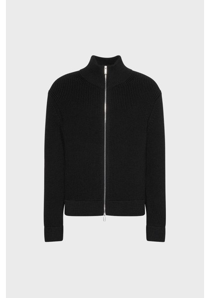 Fitilli Yün Karışımlı Regular Fit Dik Yaka Fermuarlı Hırka LV04LD305GUB1 Erkek Hırka LV04LD305G Ub1