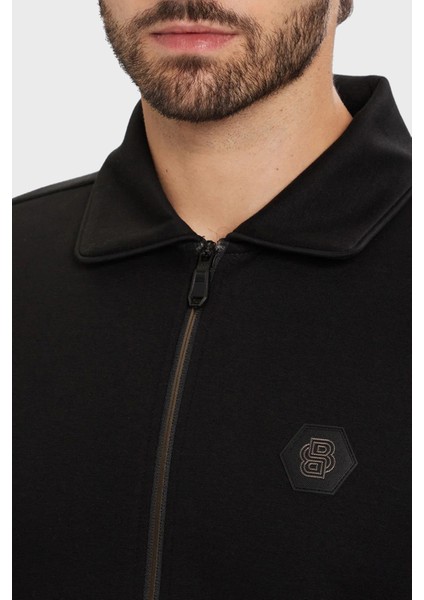 Pamuklu Relaxed Fit Ceket Yaka Logolu Fermuarlı Sweat Erkek Sweat 50543881 001 fırsatları
