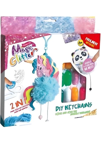 Paulinda Magic Glitter 2n1 Dıy Keychains Hobi Set S00095608