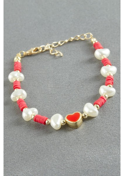 Kalp Kristal Inci Bileklik