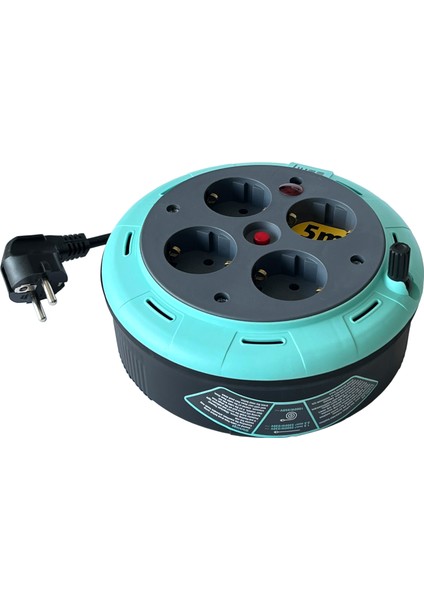 BY15-100T 3X1MM 5m Kablolu 4 Priz Termal Sigortalı Seyyar Kablo Makarası fiyatları