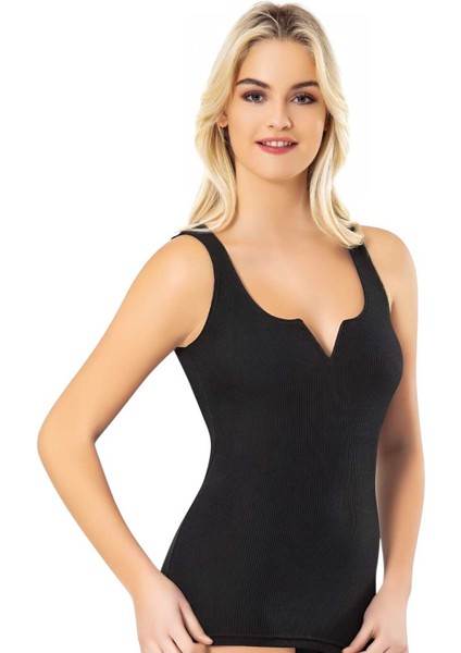 Kadın 3'lü Geniş Askılı V Kesim Detaylı Kaşkorse Atlet modelleri