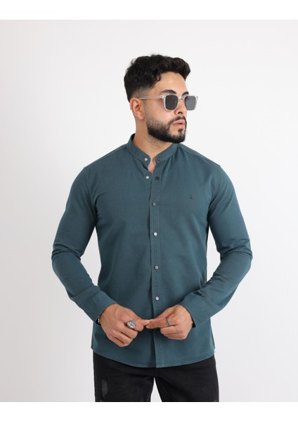 Likralı Gabardin Kot Casual Şık Erkek Gömlek modelleri