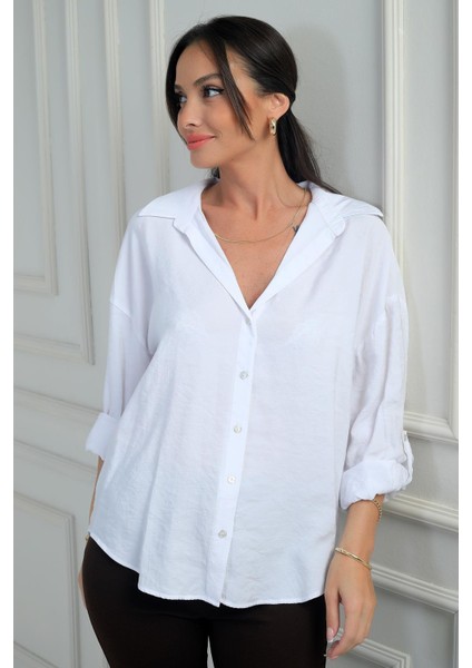 Kadın Kol Katlamalı Lyocell Gömlek fiyatları