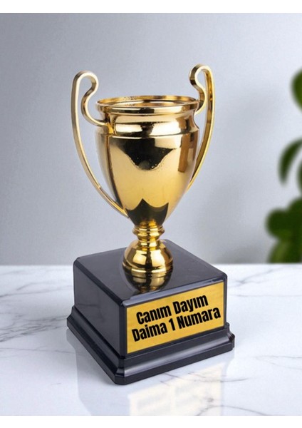 Canım Dayım Yazılı Ödül Başarı Şampiyonluk Kupası - Dayıya Hediyelik Hediye Kutusu Eşyası