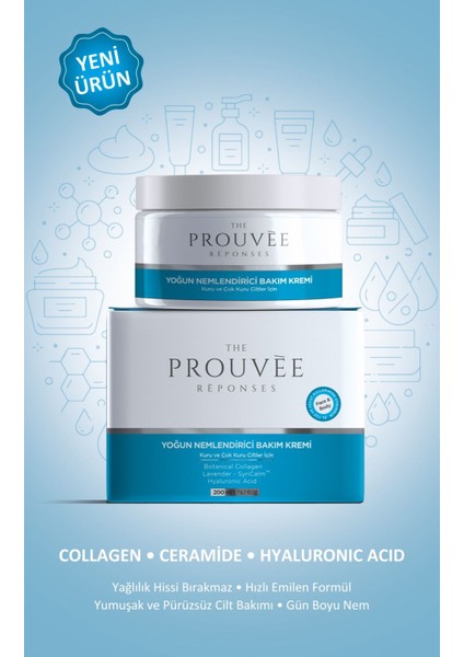 Yoğun Nemlendirici Bakım Kremi 200ML Collagen Ceramide Hyaluronik Asid Lavanta