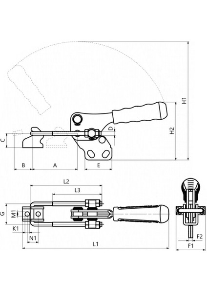 321-3 U Kancalı Dikey Tabanlı Yatay Kitleme Itme Çekme Takımı 23800 fiyatları