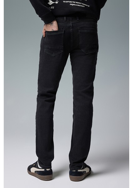 Edward Black Slim Straight Jean Pantolon-Black fırsatları