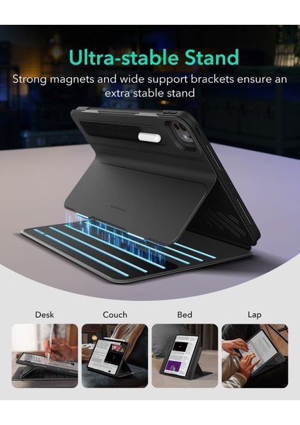 Apple iPad Pro 11 2024 Çift Manyetik Destekli Kalem Hazneli Shift Magnetic Kılıf modelleri