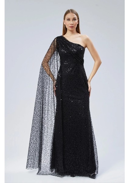 Tek Omuzlu Uzun Balık Abiye Elbise modelleri