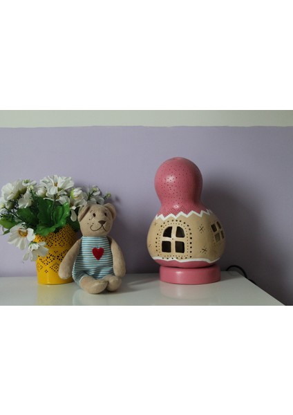 Çiğ Damlası Kabak Lamba Pembe Çocuk ve Bebek Odası Aydınlatma