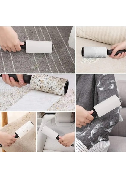 Yapışkanlı Kedi Köpek Tüy Toz Saç Toplayıcı Rulo Aparatı (60 Yaprak)