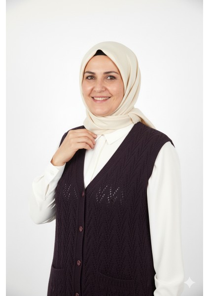 Kadın Kışlık Pamuklu Triko Klasik Örme Anne Yelek Düğmeli Çift Cepli Rahat Kesim Likralı fiyatları