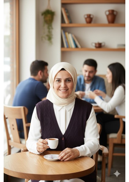 Kadın Kışlık Pamuklu Triko Klasik Örme Anne Yelek Düğmeli Çift Cepli Rahat Kesim Likralı modelleri