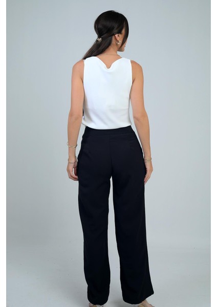 Kadın Apolet Kemerli Cepli Nervürlü Palazzo Pantolon fırsatları