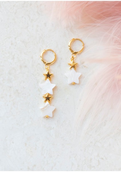 Yıldız Sedef Taşı Küpe