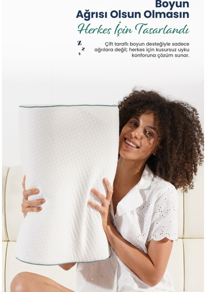 Çift Boyun Destekli Ortopedik Visco Yastık 52X32X12-10CM indirimleri