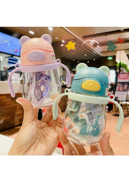 250ML Bpa'sız Pipetli Bebek Suluk Kulaklı Kollu Yumuşak Pipetli Bebek Su Şişesi Bebek Biberon Matara fiyatları