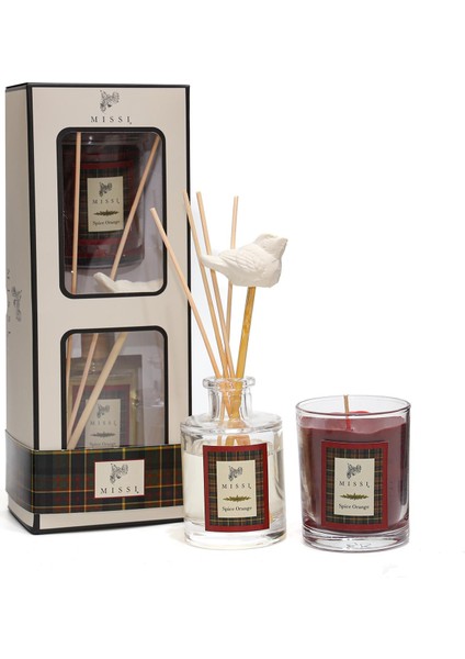 Yılbaşı Spice Orange Hediye Seti (Oda Kokusu&vegan Mum)