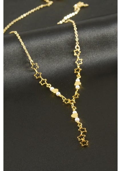 Kalp Yıldız Inci Y Kolye