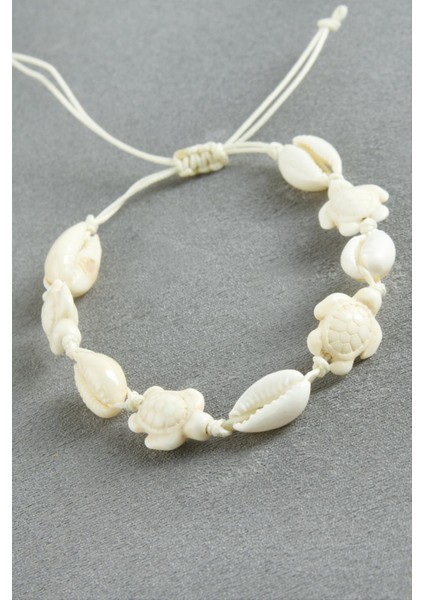 Kaplumbağa Istiridye Makrome Ip Bileklik