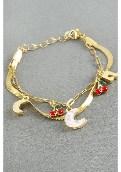 Hilal Şans Mineli Çelik Bileklik