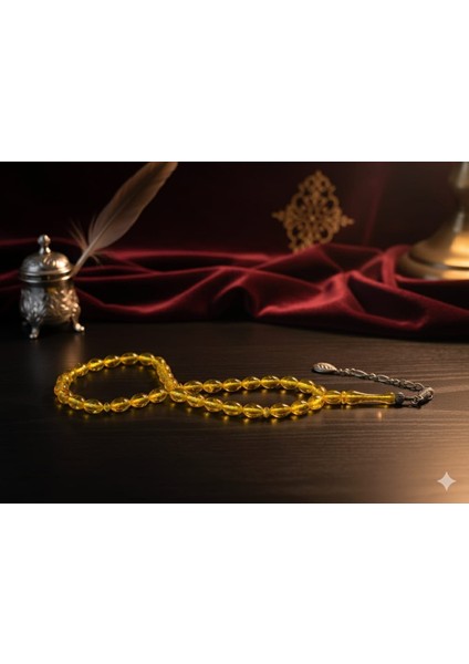 Uçak Camı Tesbih – Sarı Renk, Beyzî Kesim fiyatları