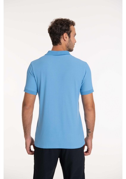 Teal Polo Yaka Erkek Tişört Mavi