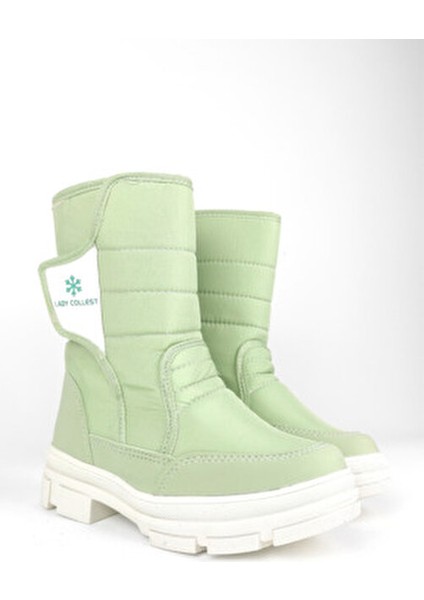Günlük Içi Termal Kaydırmaz Taban Cırtlı Yeşil Kadın Kar Botu