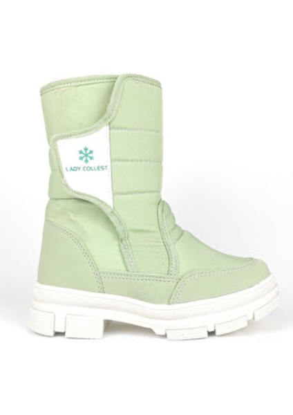 Günlük Içi Termal Kaydırmaz Taban Cırtlı Yeşil Kadın Kar Botu