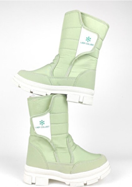 Günlük Içi Termal Kaydırmaz Taban Cırtlı Yeşil Kadın Kar Botu