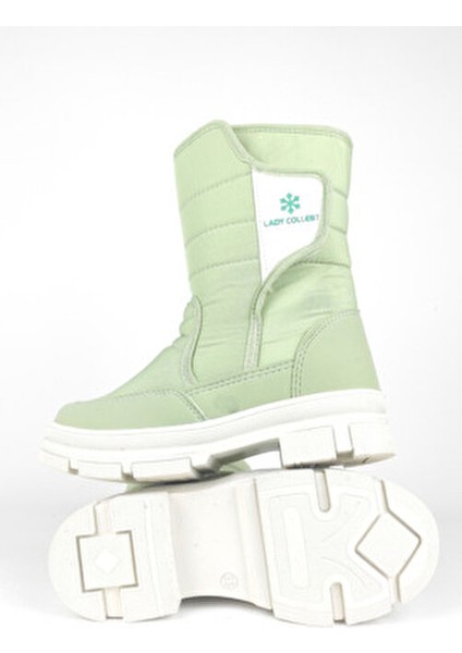 Günlük Içi Termal Kaydırmaz Taban Cırtlı Yeşil Kadın Kar Botu