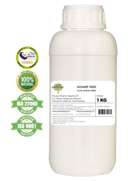 Susam Yağı Soğuk Sıkım 1kg